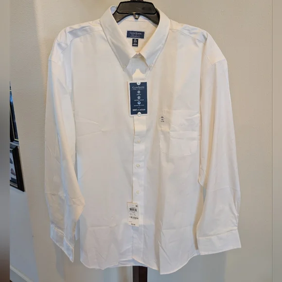 club room white dress shirt Club Room Regular Fit Performance Dress Shirt Men's 15.5 Long Sleeve White